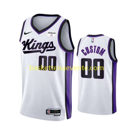 Maillot Basket Sacramento Kings Personnalisé Nike ASSOCIATION EDITION 2023-2024 Blanc Swingman - Homme